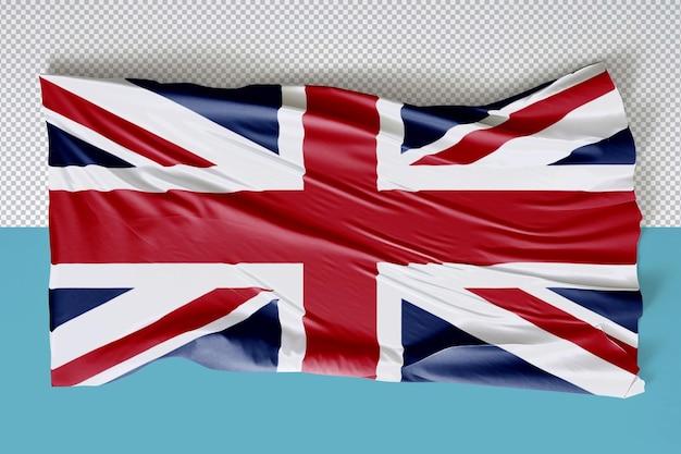 PSD maquete realista de bandeira transparente da inglaterra