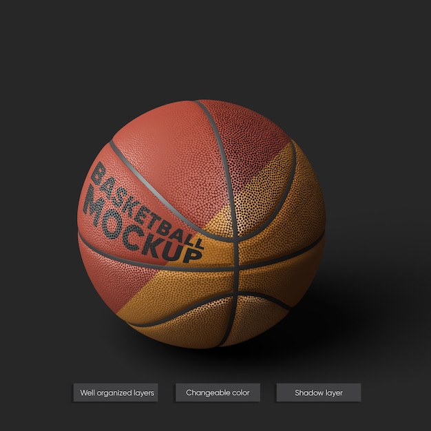 Maquete realista de bola de basquete isolada