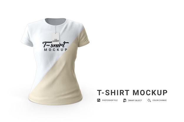 Maquete realista de camiseta feminina