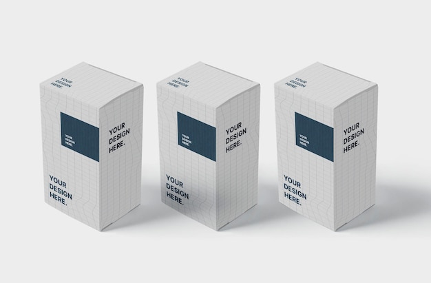 Maquete realista de embalagem de caixa