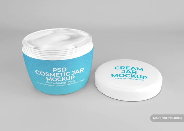 Maquete realista de frasco de creme cosmético de plástico