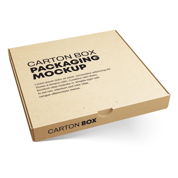 Maquete realista de papelão de pizza de embalagem de caixa PSD