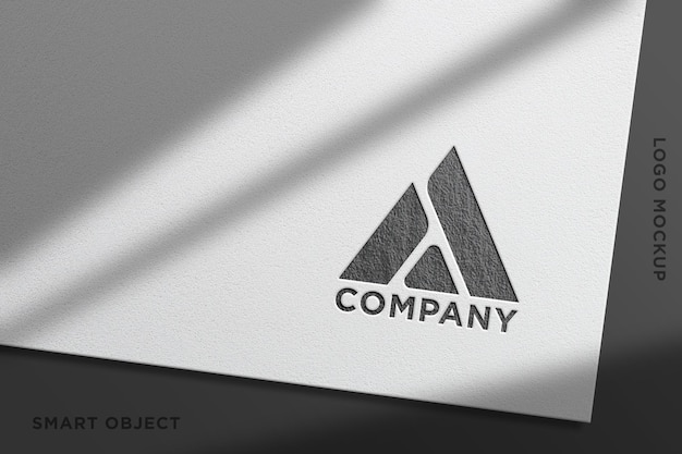 Maquete realista do logotipo com papel branco-4