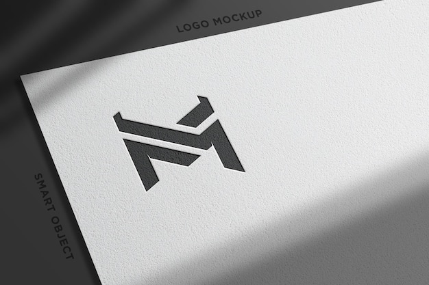 Maquete realista do logotipo com papel branco-8