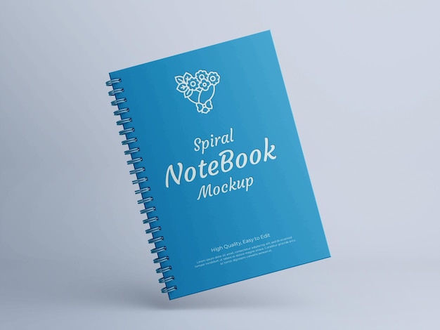 PSD maquete realista do spiral notebook