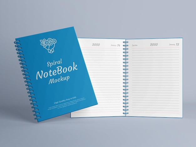 Maquete realista do Spiral Notebook