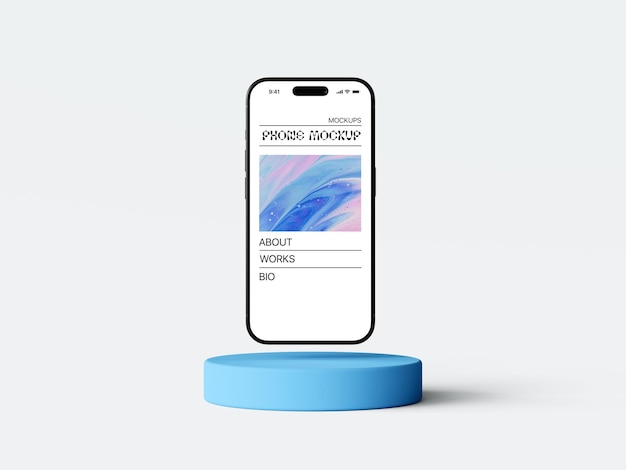 maquete de teléfono inteligente con fondo aislado