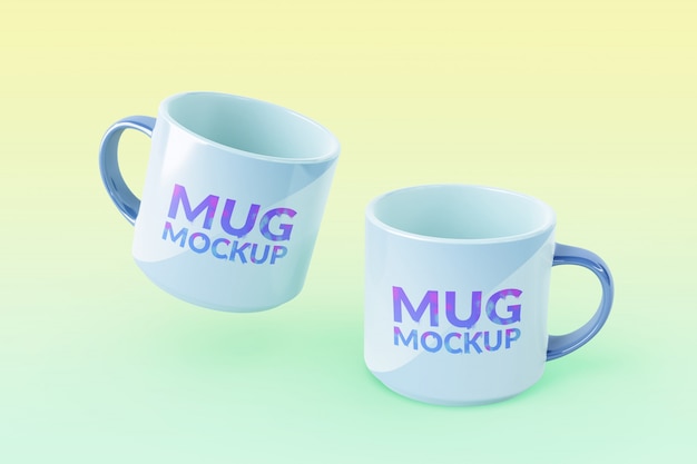 Maquetes de caneca dupla editável