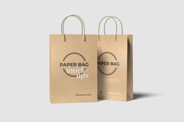 Maquetes de duas sacolas de compras