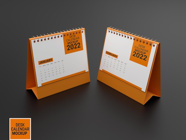 Maquette 3d Créative Du Calendrier De Bureau 2022