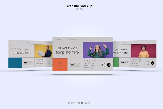 PSD maquette 3d du modèle web