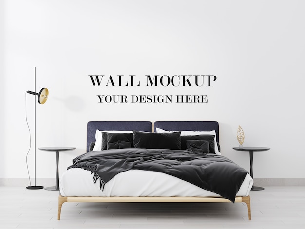 Maquette 3d de fond de mur de chambre à coucher moderne merveilleusement élégant