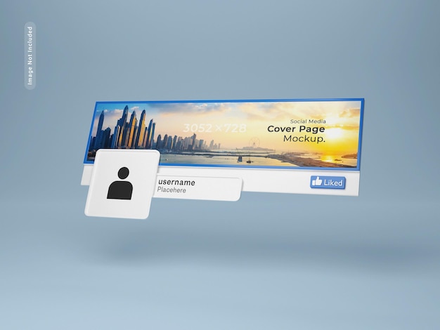 Maquette 3d de l'interface de couverture de page et d'image de profil