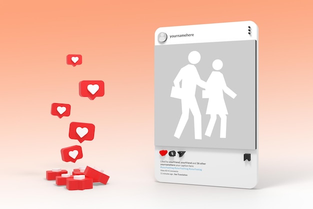 Maquette 3d Publication Sur Les Réseaux Sociaux Instagram