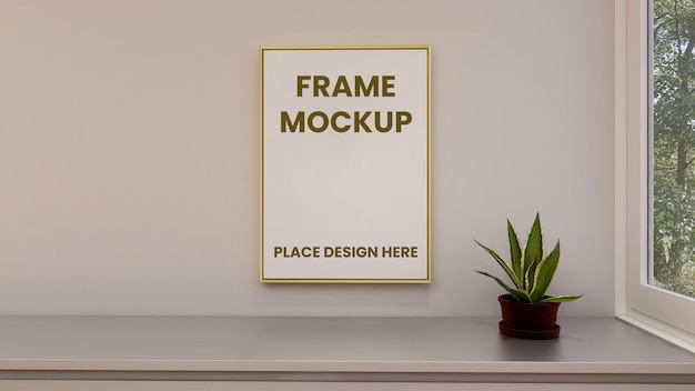 Maquette D'affiche De Cadre Au Mur Avec Un Design Intérieur Minimaliste