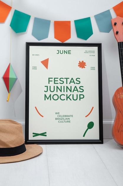 PSD maquette d'affiche festa junina