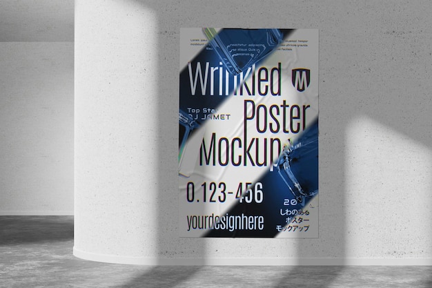 Maquette d'affiche froissée photoréaliste