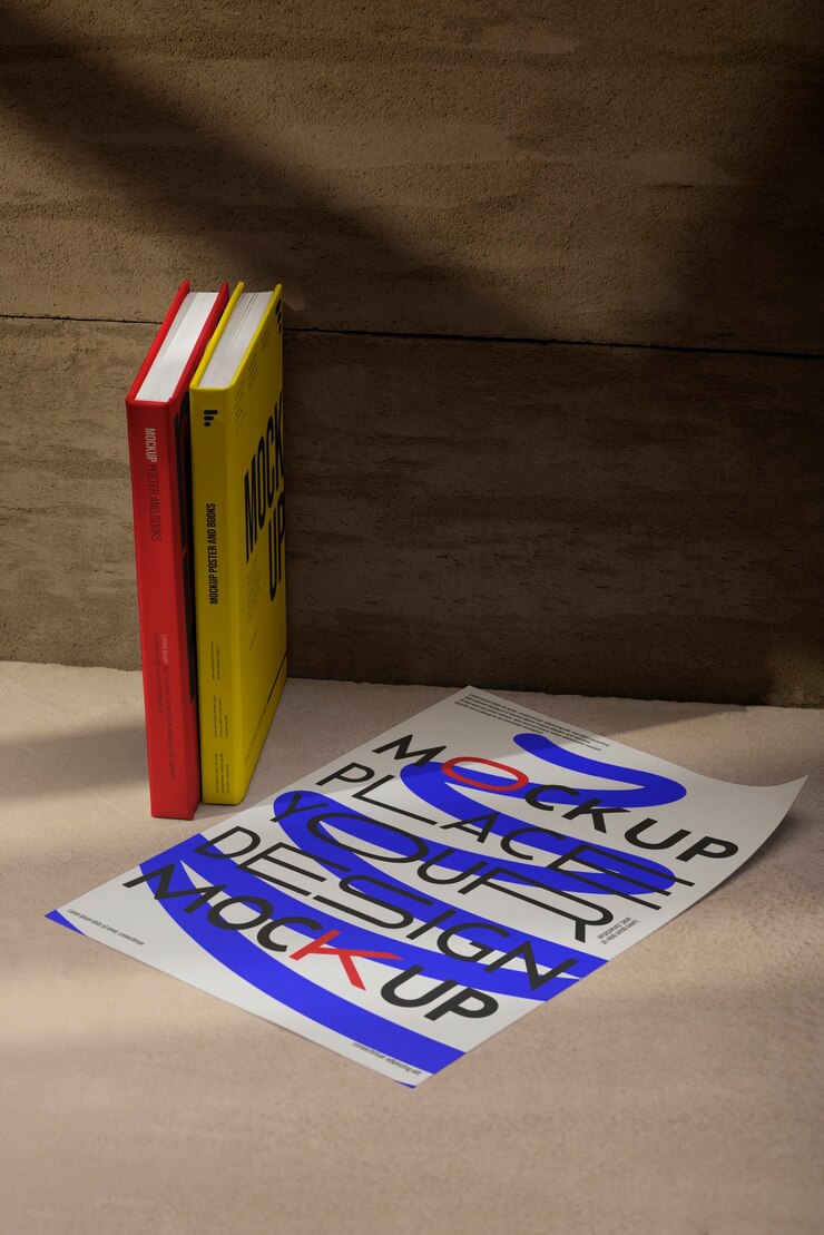 PSD maquette d'affiche et de livre