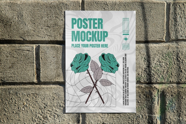 PSD maquette d'affiche sur le mur