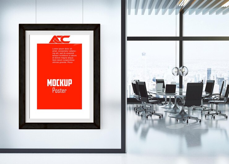 PSD maquette d'affiche murale