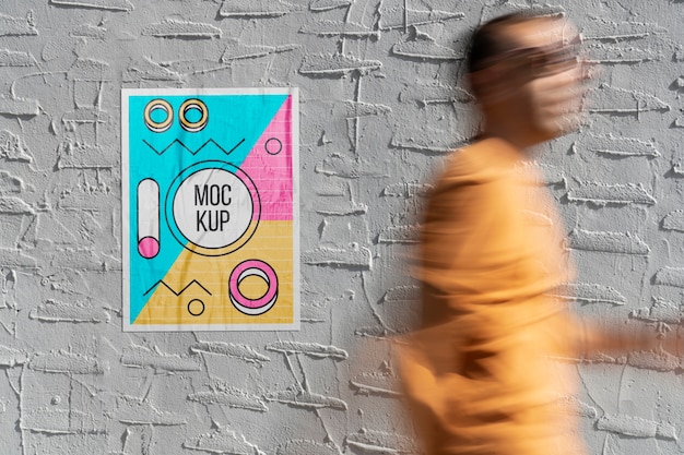 Maquette d'affiche avec une personne en mouvement