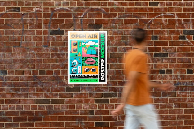 Maquette d'affiche avec une personne en mouvement