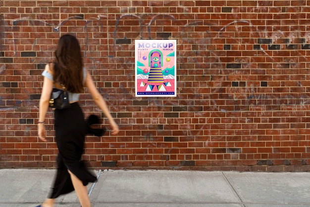 Maquette d'affiche avec une personne en mouvement