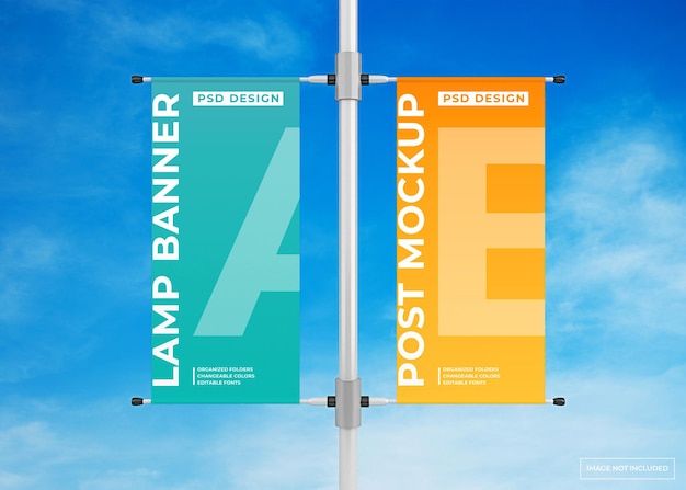 PSD maquette d'affiche publicitaire de bannière de lampe suspendue