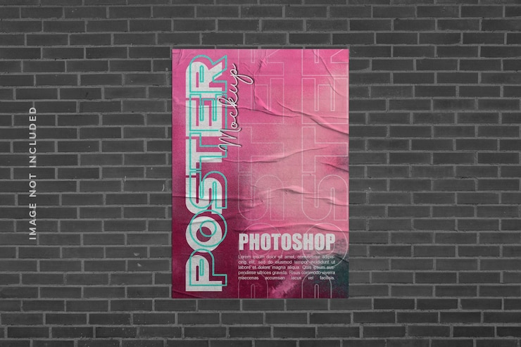PSD maquette d'affiche urbaine avec effet réaliste