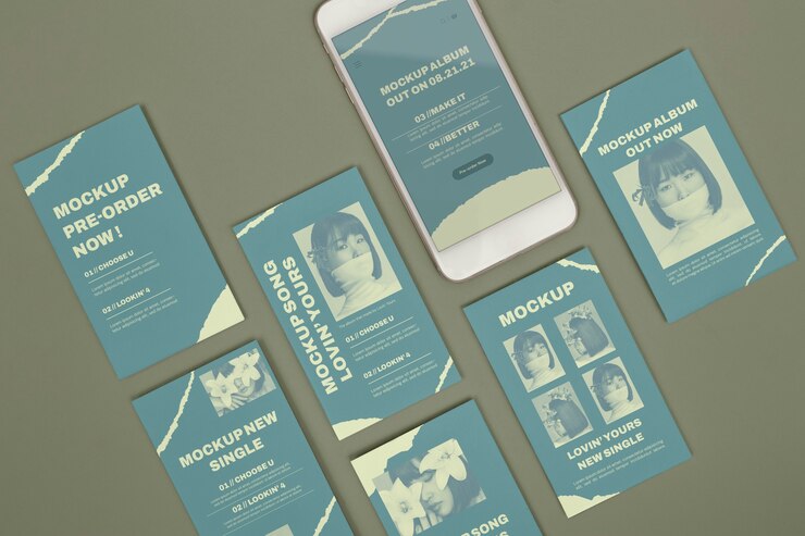 PSD maquette d'appareil et de bannières pour les médias sociaux