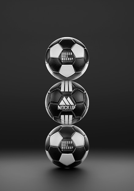 PSD maquette de ballon de football monochrome