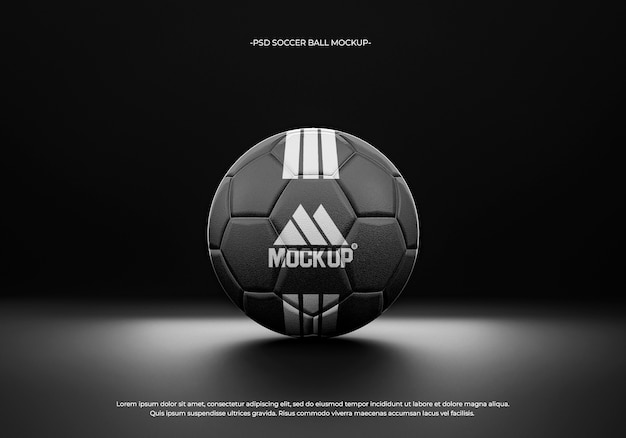 PSD maquette de ballon de football monochrome