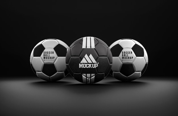 PSD maquette de ballon de football monochrome