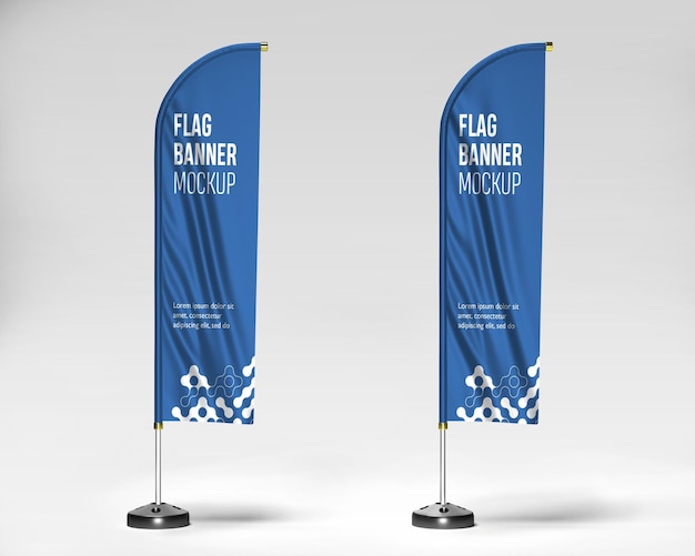 PSD maquette de bannière de drapeau de plume de promotion