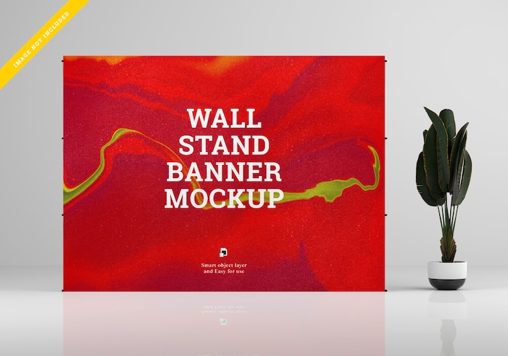 PSD maquette de bannière de support mural.