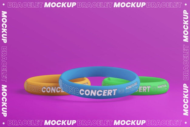 PSD une maquette de billet de bracelet du festival