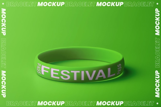 PSD une maquette de billet de bracelet du festival