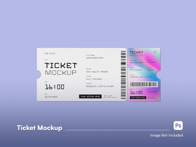 Maquette de billet de coupon moderne en 3D isolée