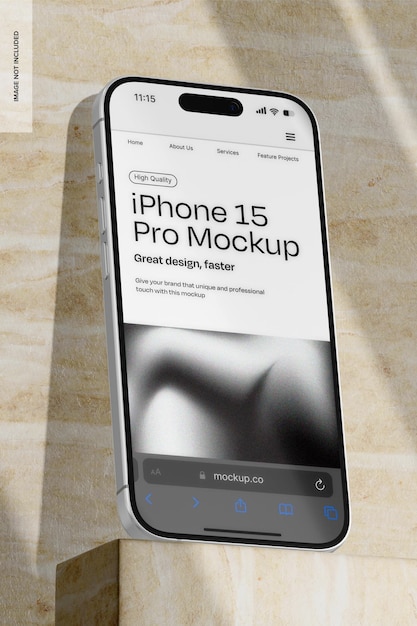 PSD une maquette blanche de l'iphone 15 pro