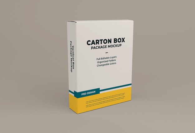 maquette de boîte en carton isolée