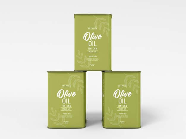 Maquette De Boîte De Conserve En Métal à L'huile D'olive