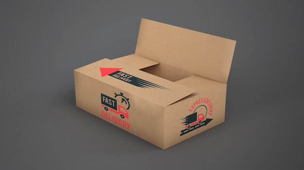 PSD maquette de boîte de livraison