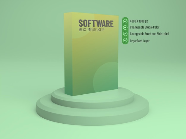 PSD maquette de boîte à logiciel