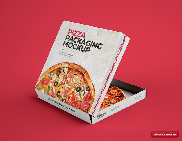 Maquette de boîte à pizza avec couleur variable