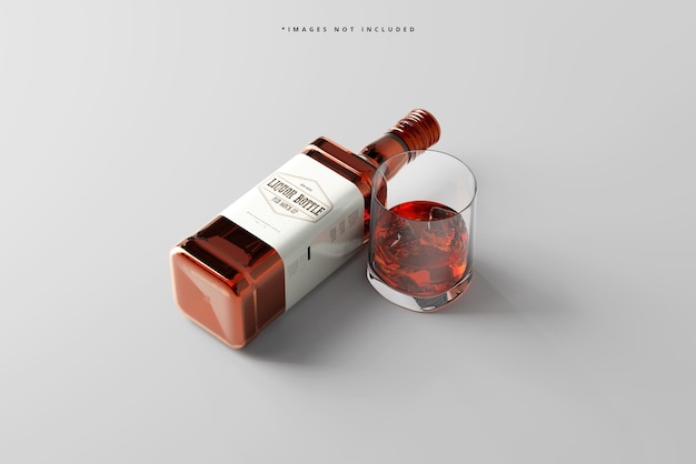 Maquette De Bouteille D'alcool Carrée