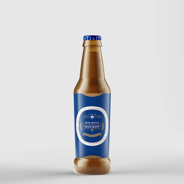 maquette de bouteille de bière photoréaliste