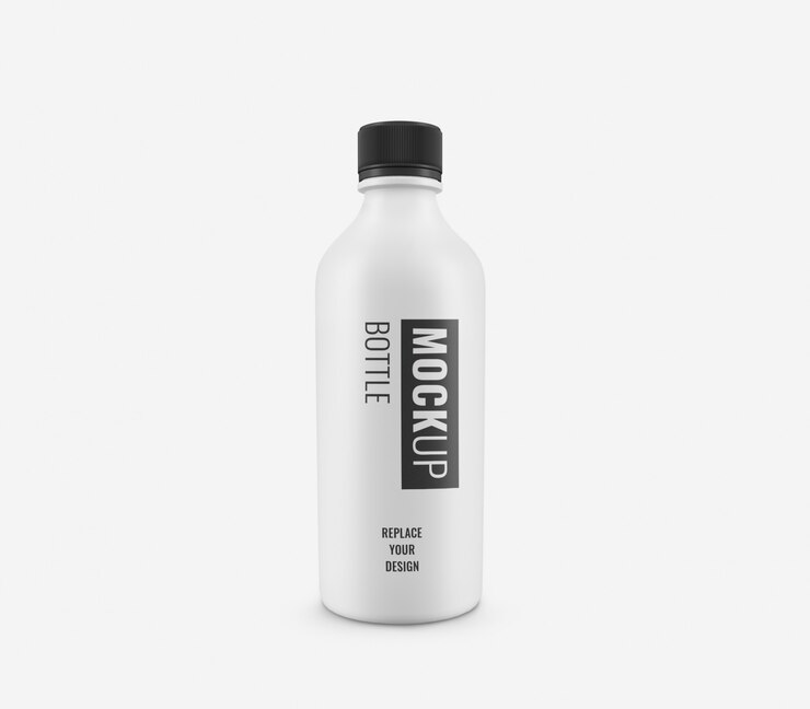 PSD maquette de bouteille blanche réaliste
