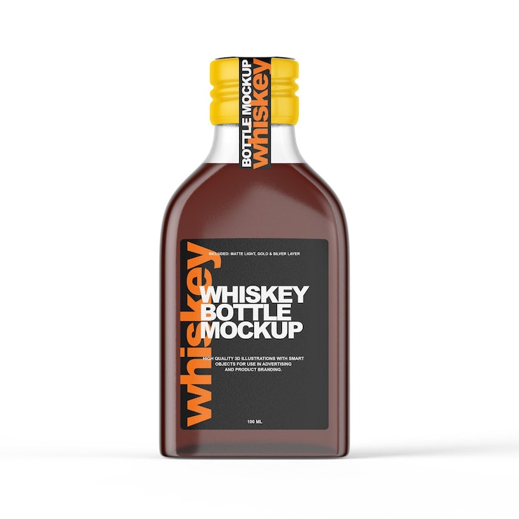 PSD maquette de bouteille de boisson alcoolisée