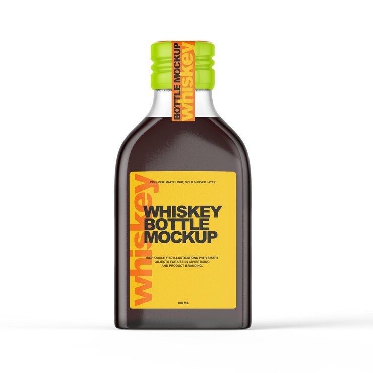 PSD maquette de bouteille de boisson alcoolisée