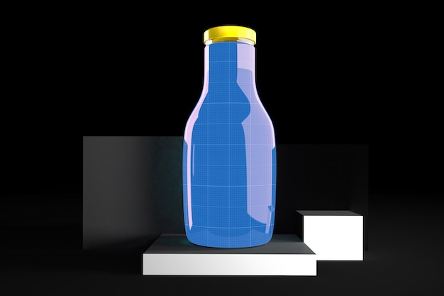 PSD maquette de bouteille de boisson sur les niveaux